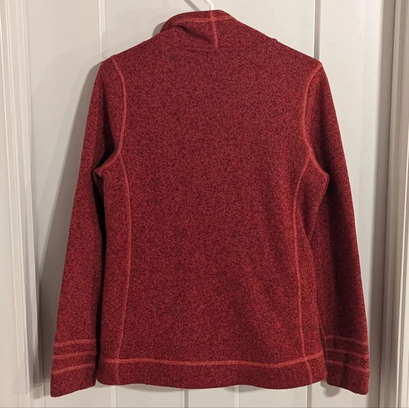 North Face Maggy Sweater Jacket sz M Coral Red Full Zip - Picture 6 of 6